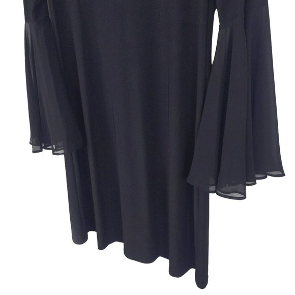 Black Witchy Goth Dress with Chiffon Angel Flowy Sleeves - Picture 7 of 9